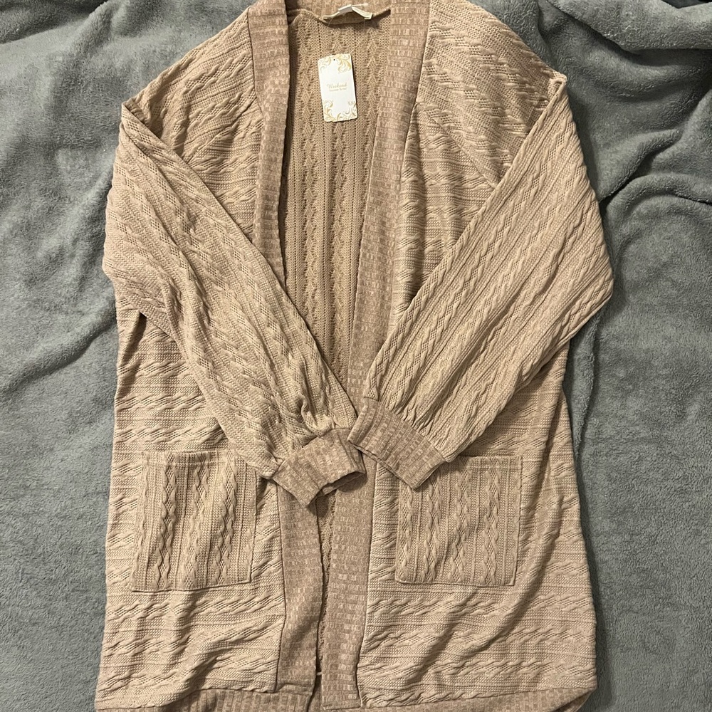 Suzanne Betro Beige open front cardigan